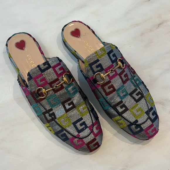 Gucci Lurex Princetown metallic GG Mules! - Picture 1 of 12